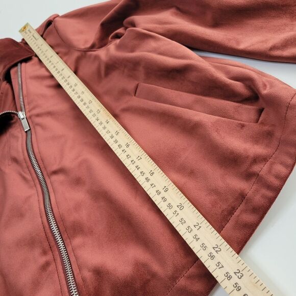 NEW 1X SOFT COPPER BURGUNDY ZIP LINED MOTO TRAVEL PACKABLE COAT JACKET XXL NWT - Picture 2 of 14